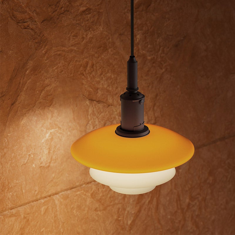 Louis Poulsen ルイスポールセン PH 3/3 Pendnant Lamp Centenary Edition ペンダントランプ センテナリー・エディション Φ285mm アンバー 琥珀色ガラス 真鍮エイジング加工 デザイン：ポール・ヘニングセン