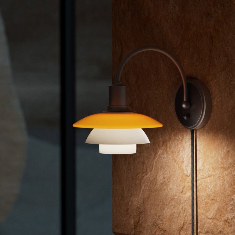 Louis Poulsen ルイスポールセン PH 2/2 Wall Lamp Centenary Edition ウォールランプ センテナリー・エディション Φ200mm アンバー 琥珀色ガラス 真鍮エイジング加工 コード無し仕様 デザイン：ポール・ヘニングセン