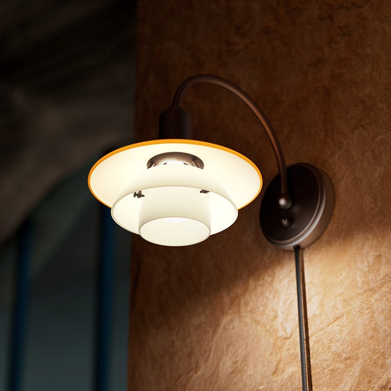 Louis Poulsen ルイスポールセン PH 2/2 Wall Lamp Centenary Edition ウォールランプ センテナリー・エディション Φ200mm アンバー 琥珀色ガラス 真鍮エイジング加工 コード無し仕様 デザイン：ポール・ヘニングセン