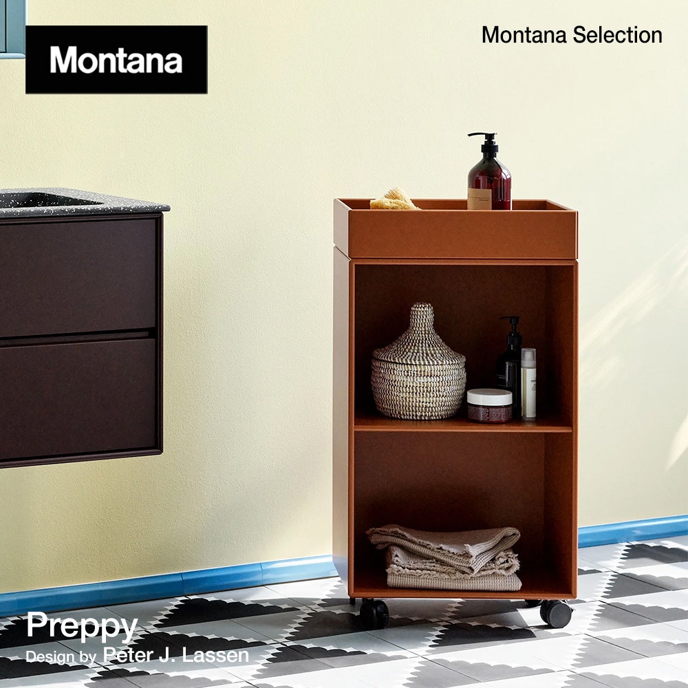 Montana モンタナ Montana Selection モンタナ セレクション Preppy プレッピー 82BU ＋ PO1216 トローリー ワゴン ユニット シェルフ キャスター付き デザイン：Peter J. Lassen ピーター・ラッセン