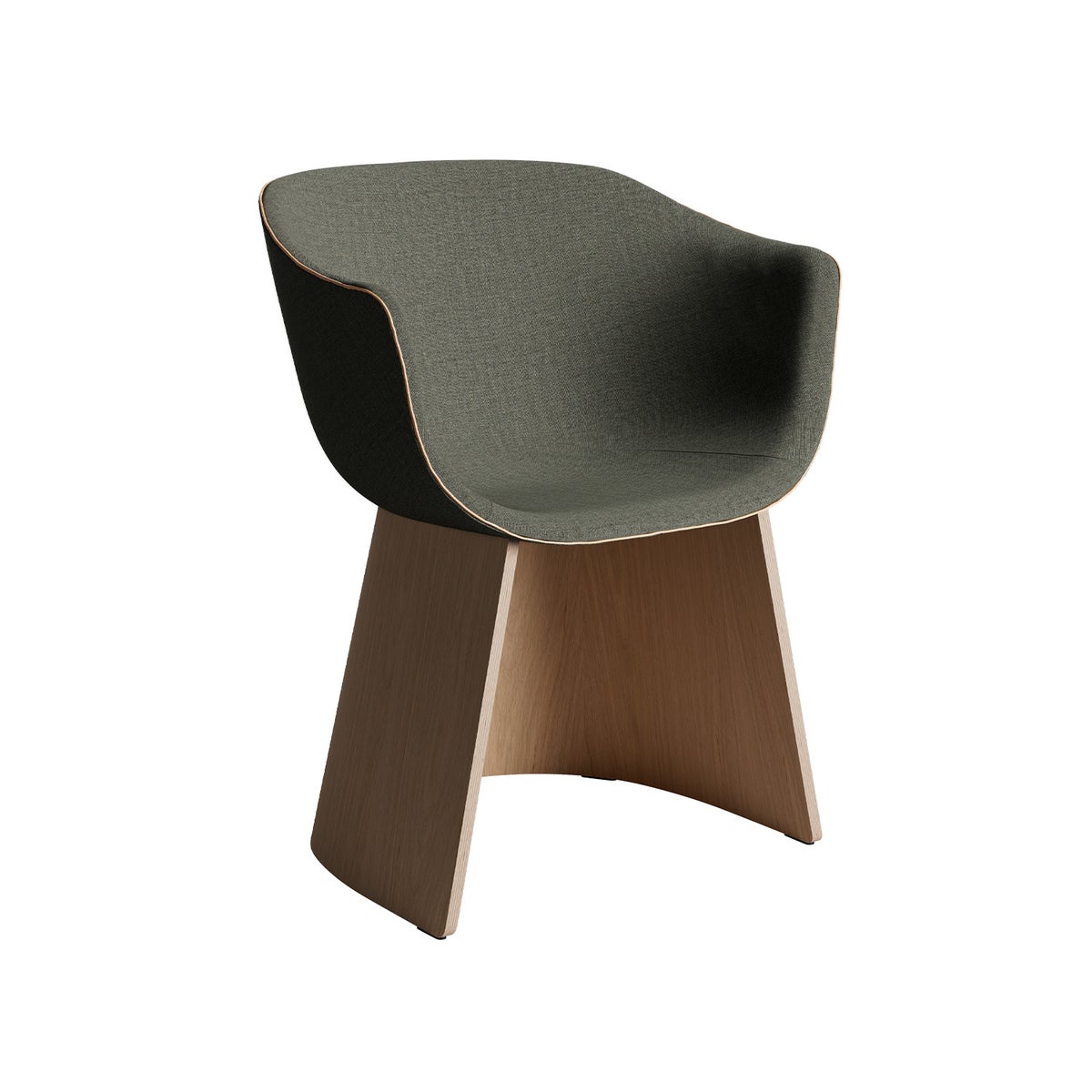 FRITZ HANSEN フリッツ・ハンセン MONOLIT モノリット CM221LAV ローアームチェア ナチュラルウッドベース レザーパイピングありモデル