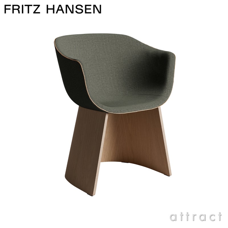 FRITZ HANSEN フリッツ・ハンセン MONOLIT モノリット CM221LAV ローアームチェア ナチュラルウッドベース レザーパイピングありモデル